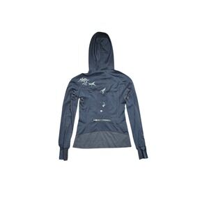 Lululemon Running Hoodie Cuffins Thumbholes Ponytail Hood Size 4 Abstract Print